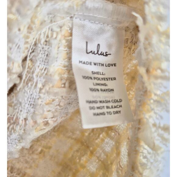 Lulu’s Ivory Tweed Knit Shacket – Size Small – Button Front Jacket - Picture 9 of 13